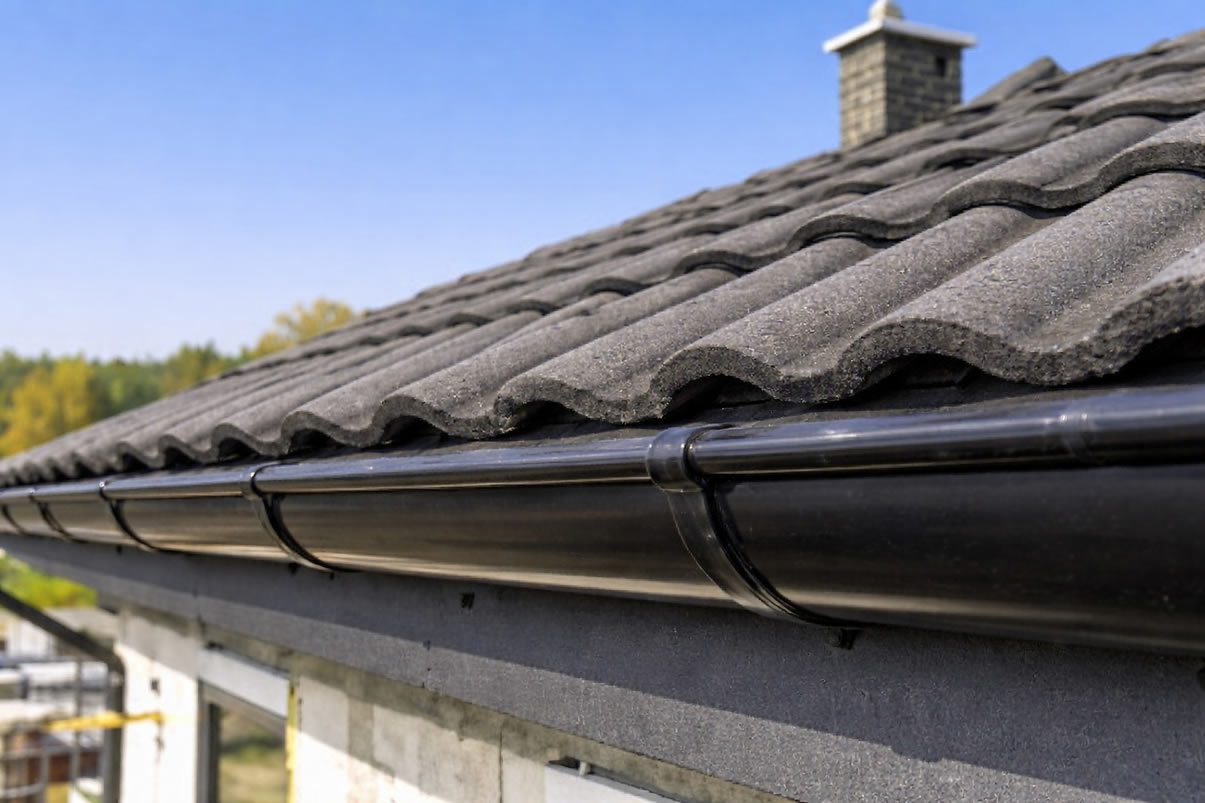 guttering on a concrete tile roof in uk